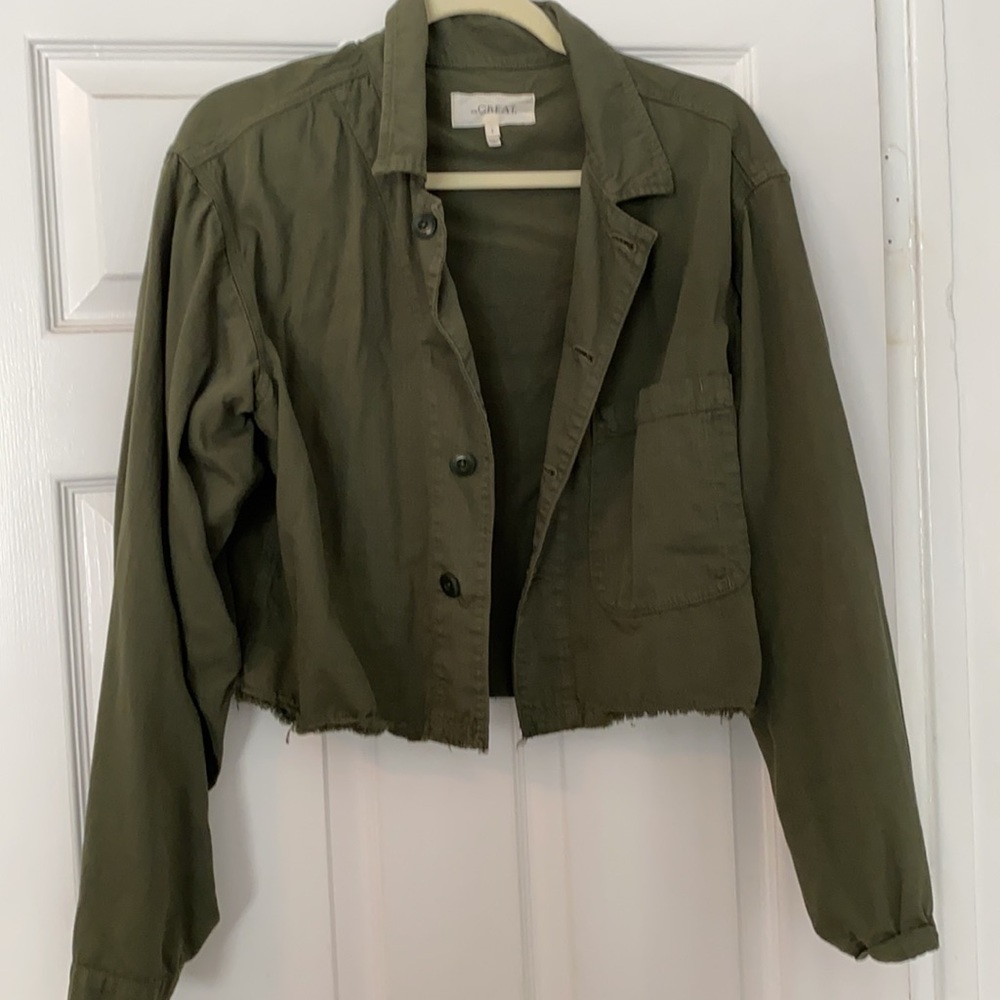 The Great Size 1 Olive Military Fray jacket 🧥
